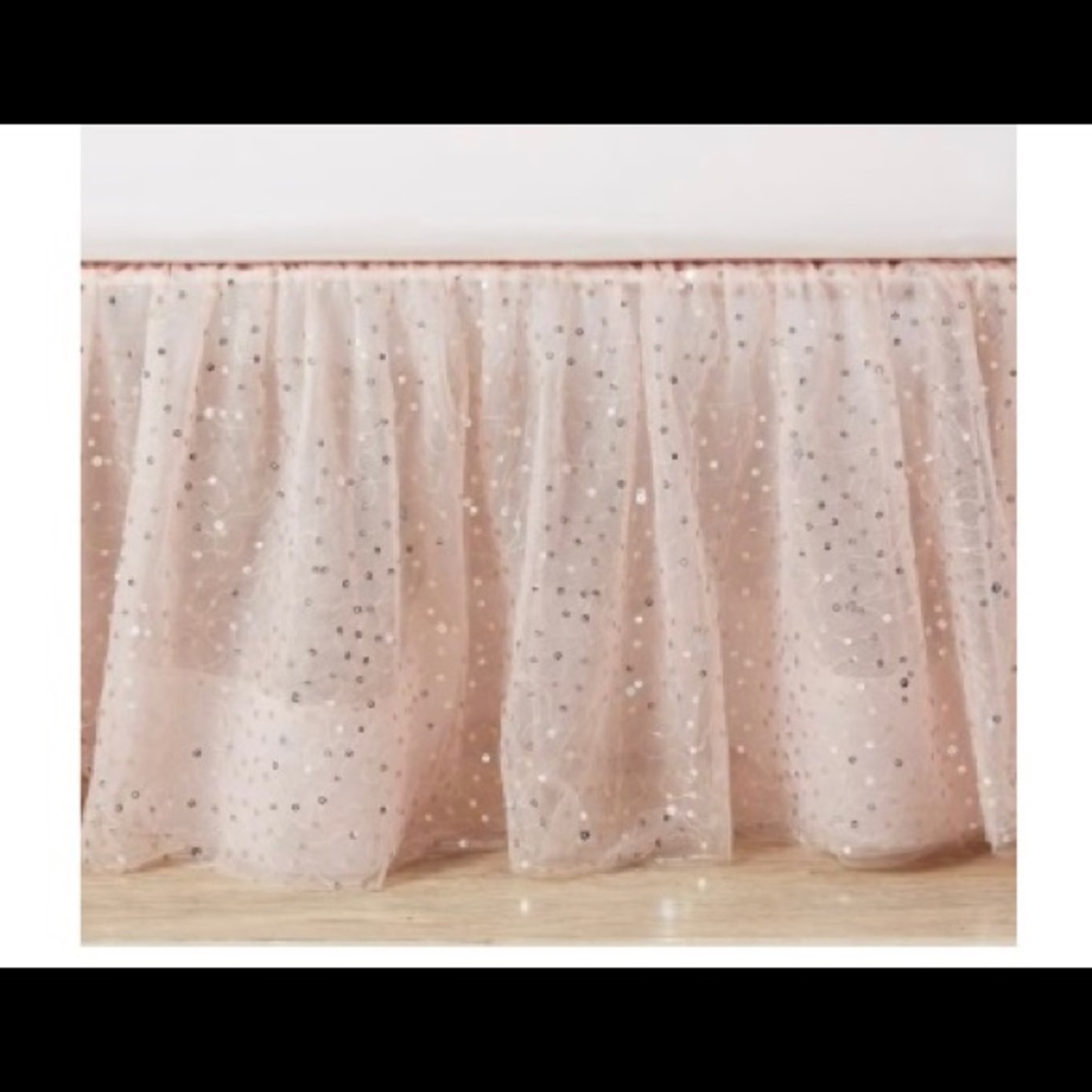 Pottery Barn Kids - twin blush bed skirt w/gold
